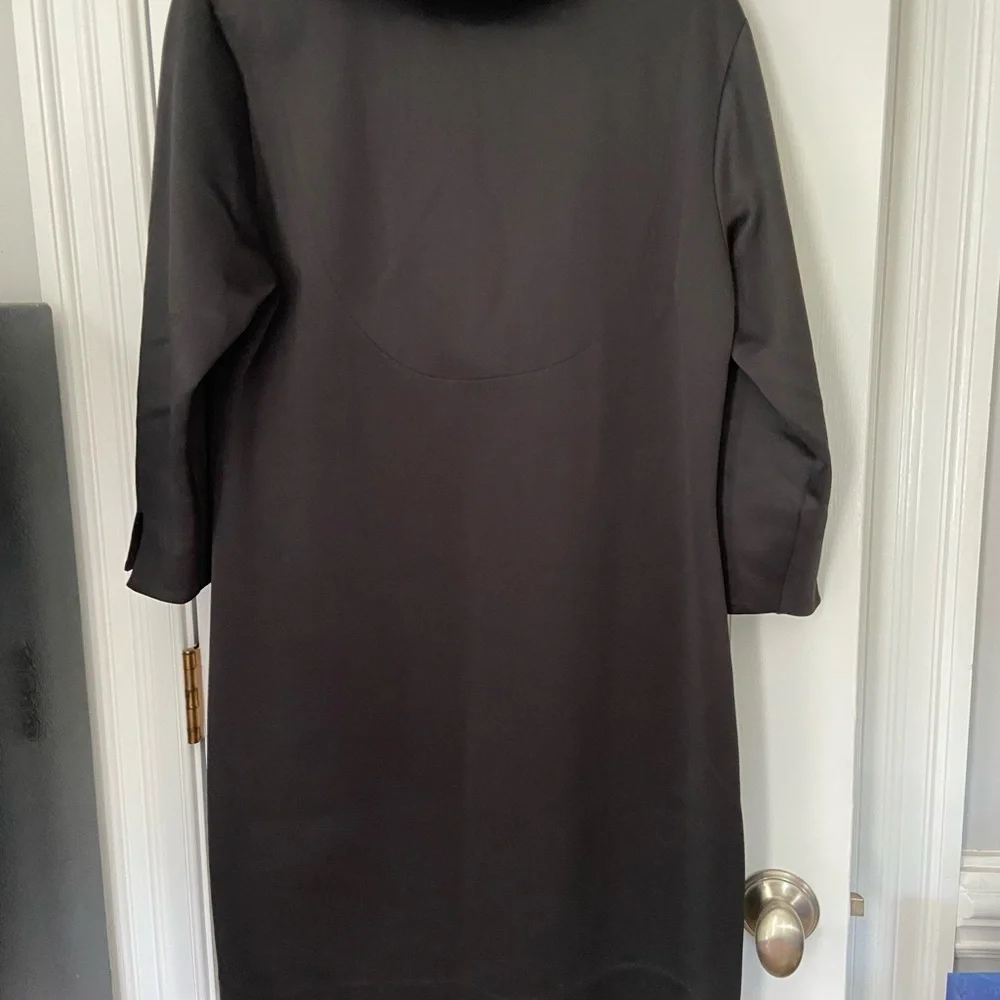 Gretchen Scott Designs Black Midi Dress with Hot Pink Lining size Large - Picture 3 of 3